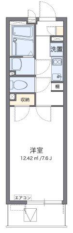 クレイノセジュール中原(1K/2階)の間取り写真