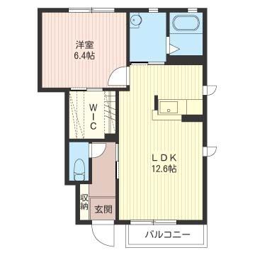 カトル・セゾンA(1LDK/2階)の間取り写真