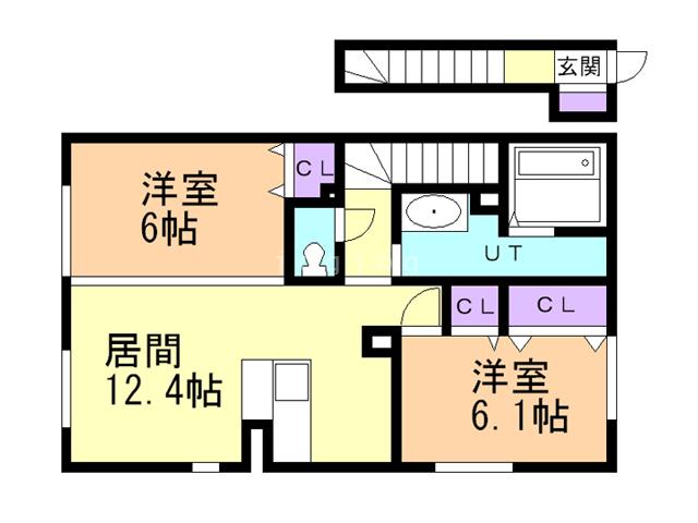 フレア・オブ・マルーン(2LDK/2階)の間取り写真