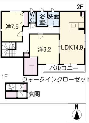 プレシャスコート(2LDK/2階)の間取り写真