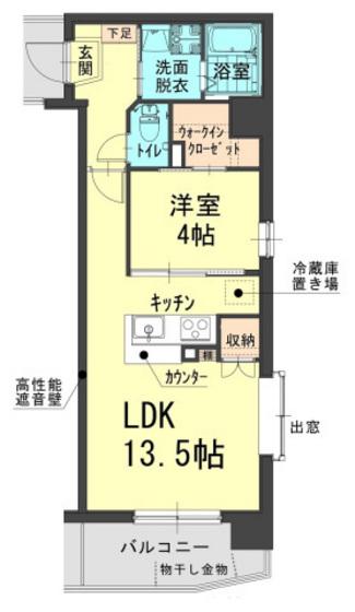AMISTA(1LDK/2階)の間取り写真