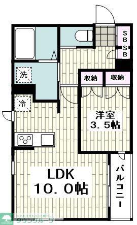 メゾン御所山(1LDK/1階)の間取り写真