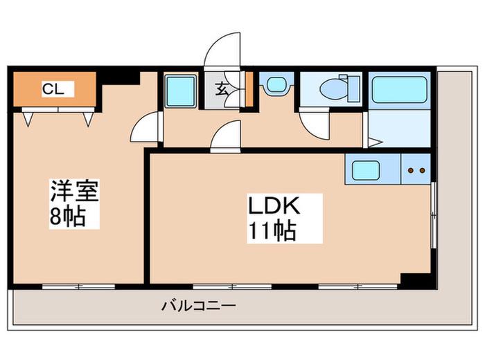 ハイツ桜上水(1LDK/5階)の間取り写真