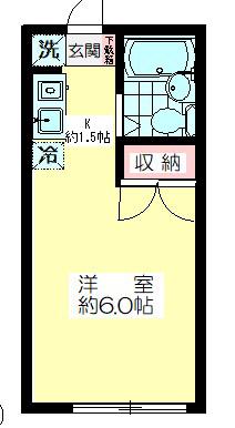 イーストプレイス(ワンルーム/2階)の間取り写真