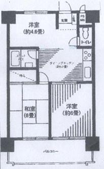 セザール五反田(2LDK/4階)の間取り写真