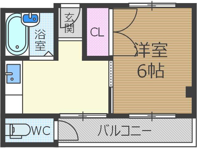 第2椿マンション(1K/3階)の間取り写真