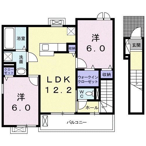 ステラ III(2LDK/2階)の間取り写真