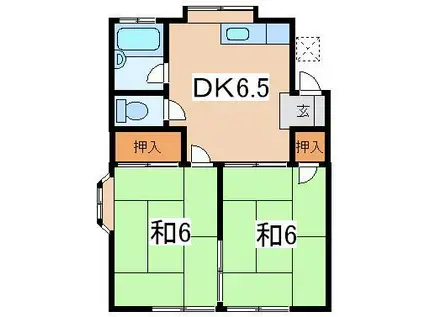 コーポ斉藤(2DK/1階)の間取り写真