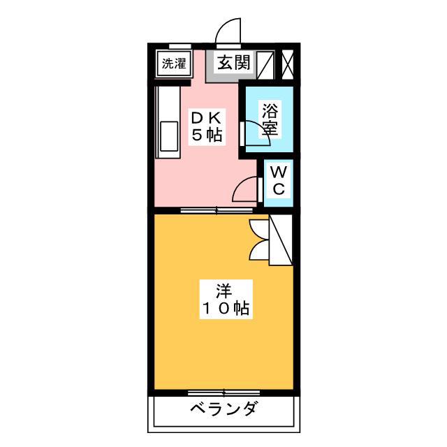 グランピアI(1DK/4階)の間取り写真