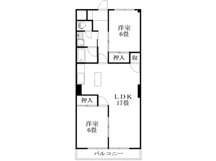 オリエンタルハイツ(2LDK/5階)の間取り写真