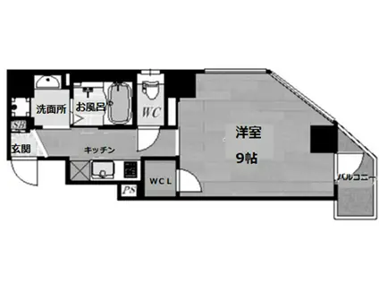 ビオラコート幸町(1K/8階)の間取り写真