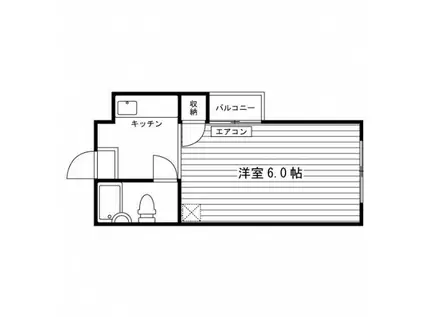 アルカディア関(1K/2階)の間取り写真