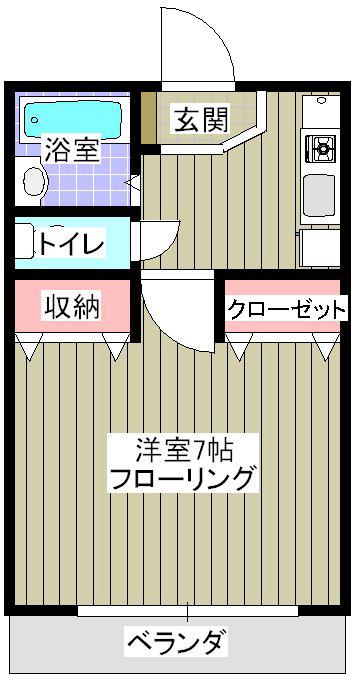 エスペランス(1K/1階)の間取り写真