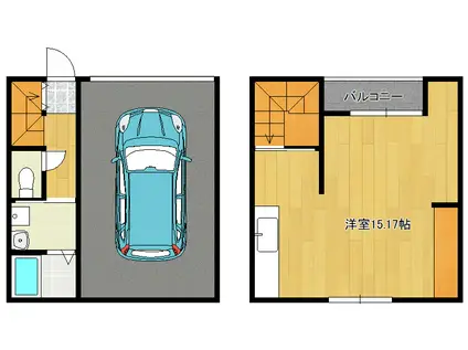 GARAGE諏訪野(ワンルーム/2階)の間取り写真