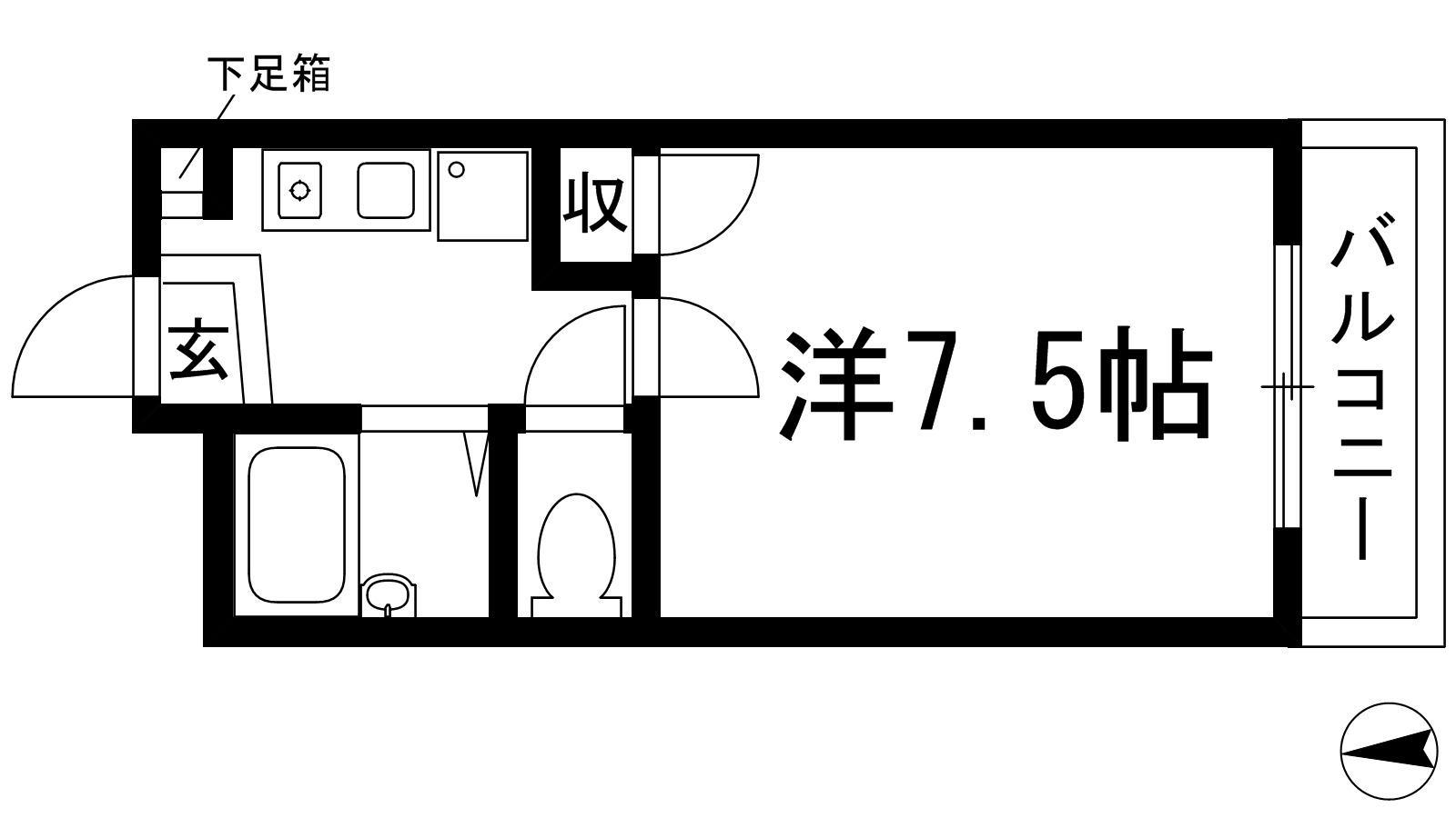 グリーンライフ箕面(1K/5階)の間取り写真
