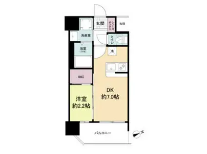 セレニテ難波ミラク壱番館(1DK/9階)の間取り写真