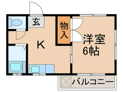 メゾン松ヶ丘(1K/2階)の間取り写真