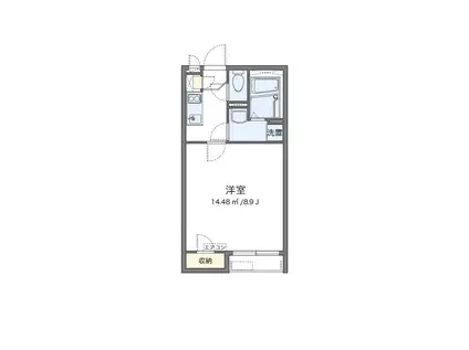 クレイノクローバーハイツIII(1K/1階)の間取り写真