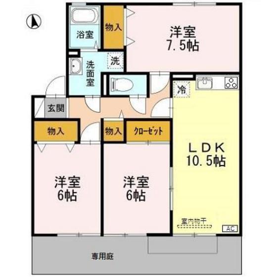 エルフタウン吉久(3LDK/1階)の間取り写真