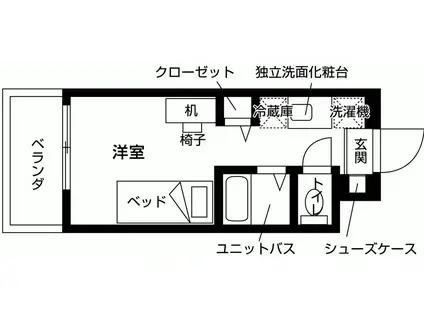 ライジングメゾン新小岩(ワンルーム/13階)の間取り写真