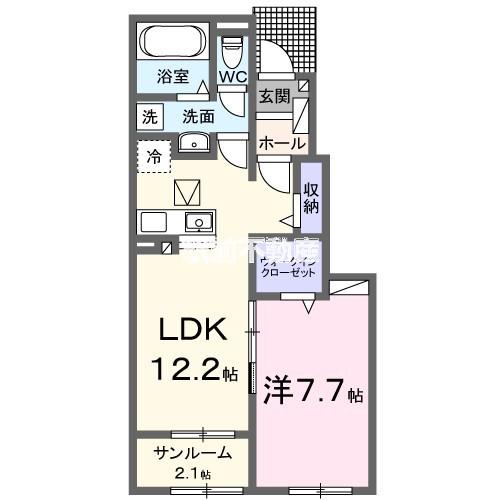 エミリアナ(1LDK/1階)の間取り写真