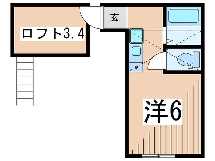 ヒルズ日吉(ワンルーム/2階)の間取り写真