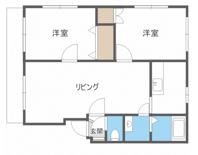 エレガンス47(2LDK/4階)の間取り写真