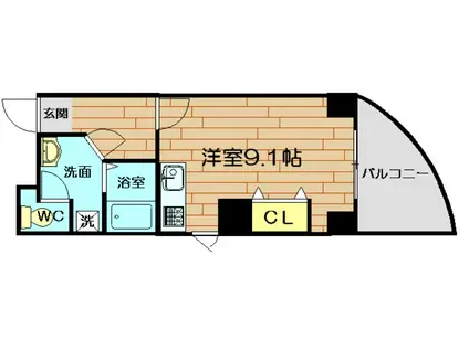カステロ ミューラー(1K/4階)の間取り写真