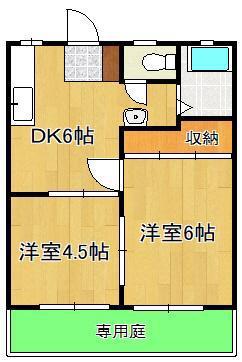 パナハイツ緑ヶ丘II(2DK/1階)の間取り写真