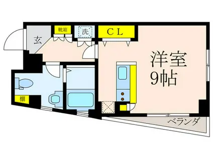 ぽけっと(ワンルーム/1階)の間取り写真