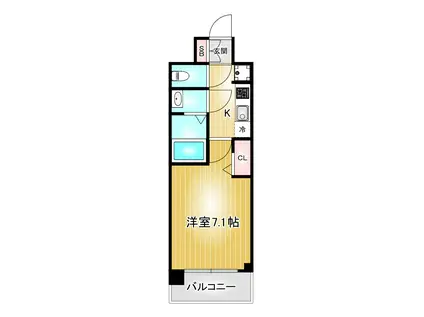 プレサンスTHE栄(1K/8階)の間取り写真