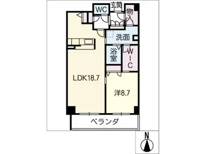 ヴィッテルーア(1LDK/4階)の間取り写真
