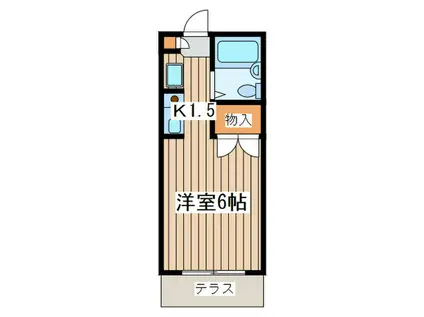 WITTY CABIN(1K/1階)の間取り写真