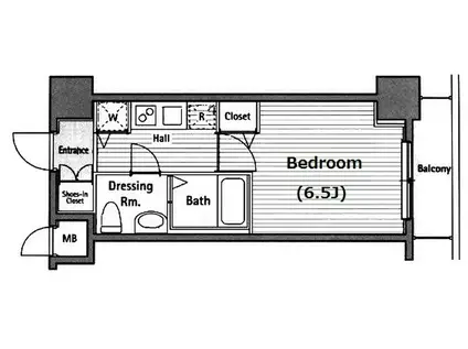 グランド・ガーラ西麻布(1K/6階)の間取り写真