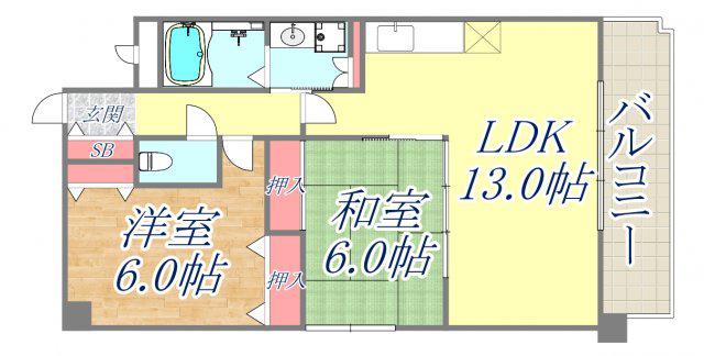 シェリール苦楽園Ⅰ(2LDK/1階)の間取り写真