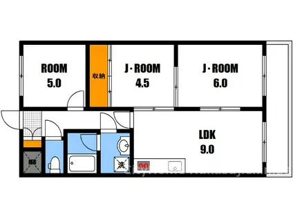 ANET口田南(3LDK/4階)の間取り写真