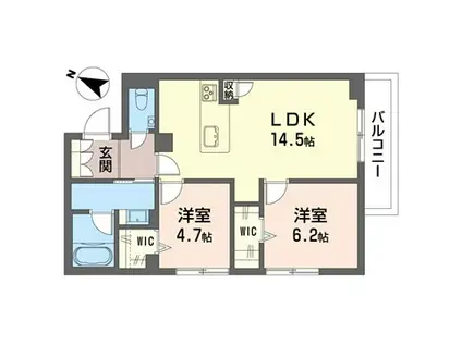 JR高崎線 鴻巣駅 徒歩11分 3階建 新築(2LDK/3階)の間取り写真