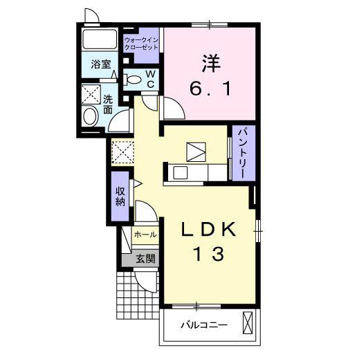 スローフォレストI(1LDK/1階)の間取り写真