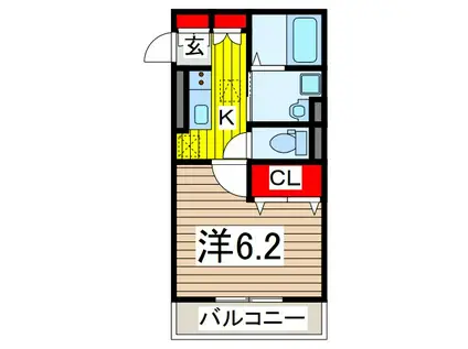 CASTーMETAL(1K/1階)の間取り写真