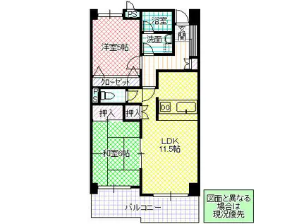 プロスペリアつくば(2LDK/2階)の間取り写真