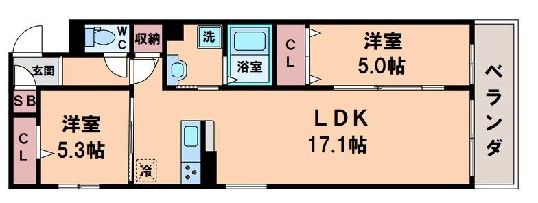 ロイヤルコート(2LDK/1階)の間取り写真