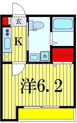 天成2番館(1K/1階)の間取り写真