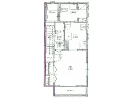 Kハウスアパート(1K/2階)の間取り写真