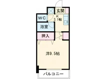 エストシエル(1K/10階)の間取り写真