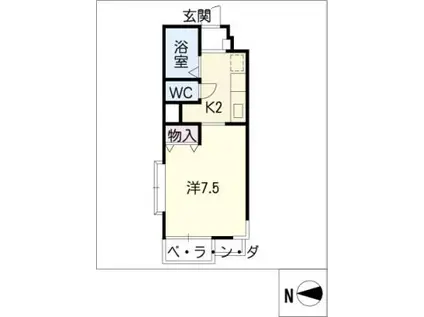 ベル・グランデ・川名(1K/2階)の間取り写真