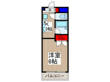 サンエスコート所沢(1K/3階)の間取り写真