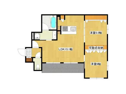 PREMIUM MAISON光プレミアムメゾンヒカリ(2LDK/1階)の間取り写真