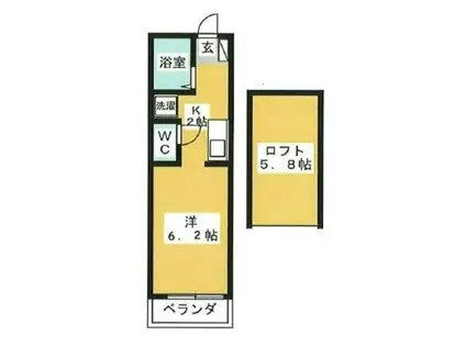 エクサビリオン桜木町(ワンルーム/2階)の間取り写真