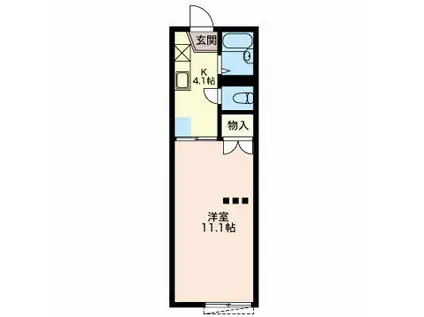 パストラル潮(1K/1階)の間取り写真