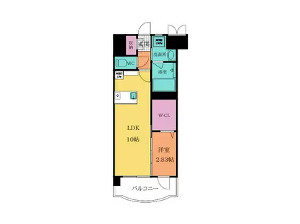 プレジデンスざ・さくら通(1LDK/12階)の間取り写真